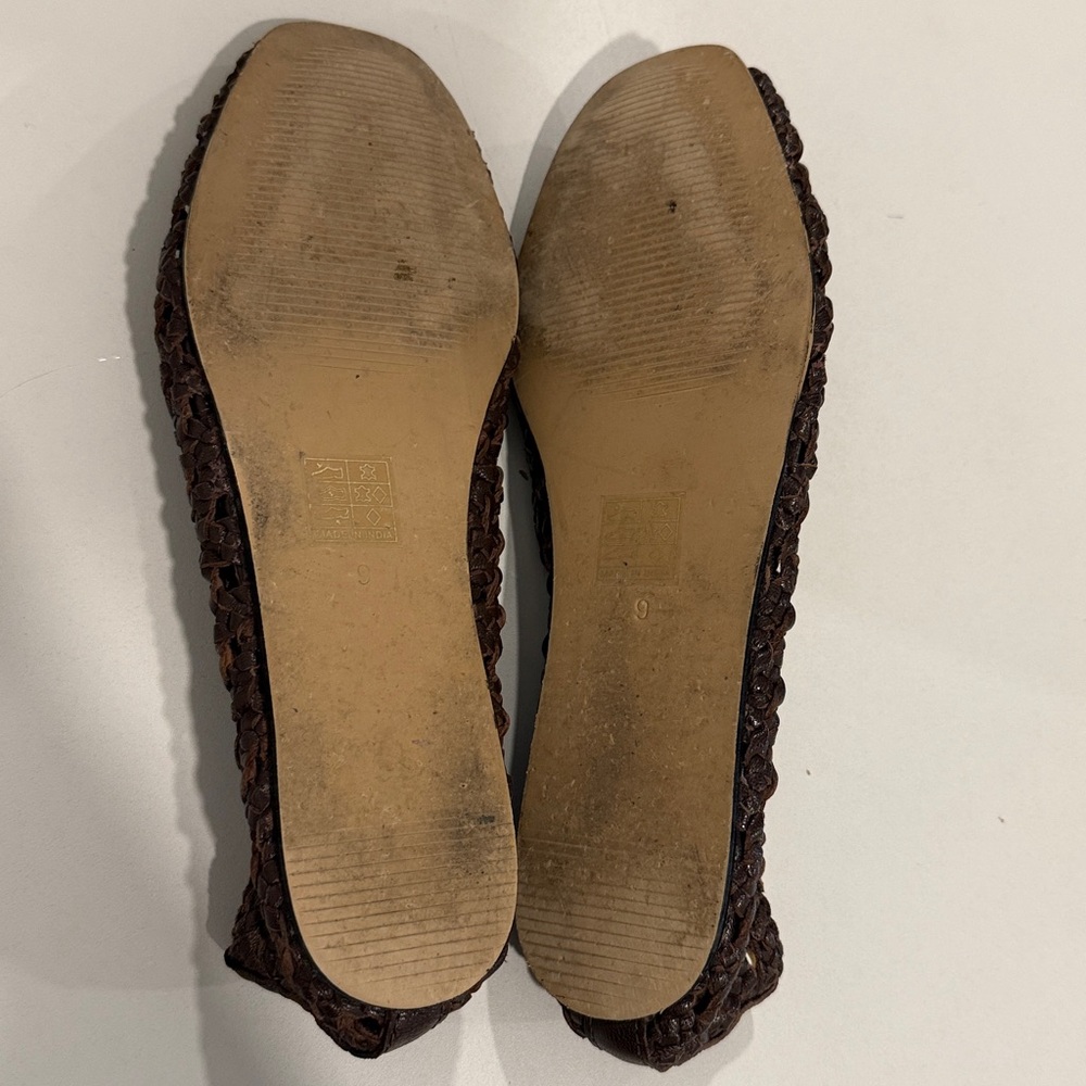 Dolce Vita Brown Woven Leather Ballet Flats - Picture 10 of 13